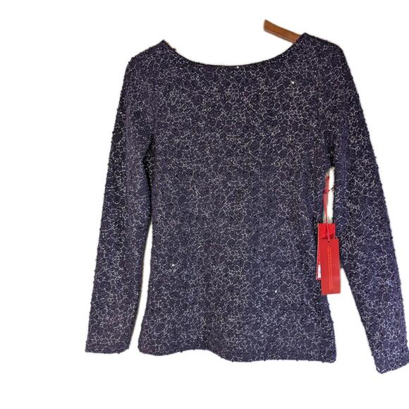 Tops - Jennifer Lopez Purple/Metallic Holiday Sequin Spark‎ Top Sz Med